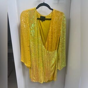 Retrofete yellow sequins dress